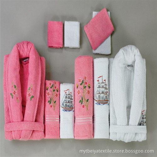 Hot Sale Printing Comfortable Velour 100% Cotton Bathrobe